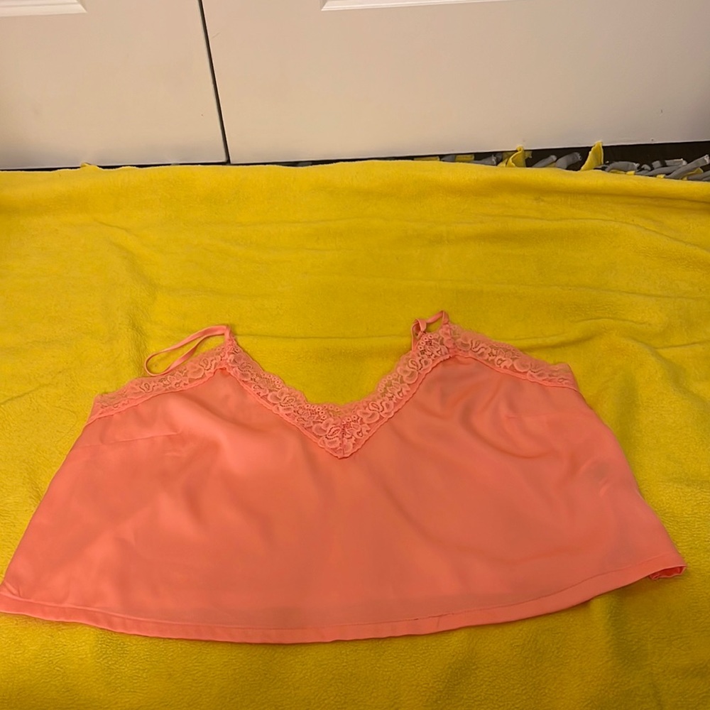 It’s a matching two piece set coral pink night gown